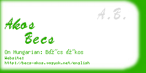 akos becs business card